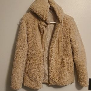 Womens lined sherpa zip up jacket